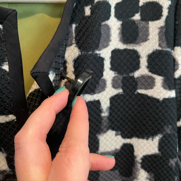 Maggy London Light Pea Coat Size 6 Black and White - Picture 2 of 5